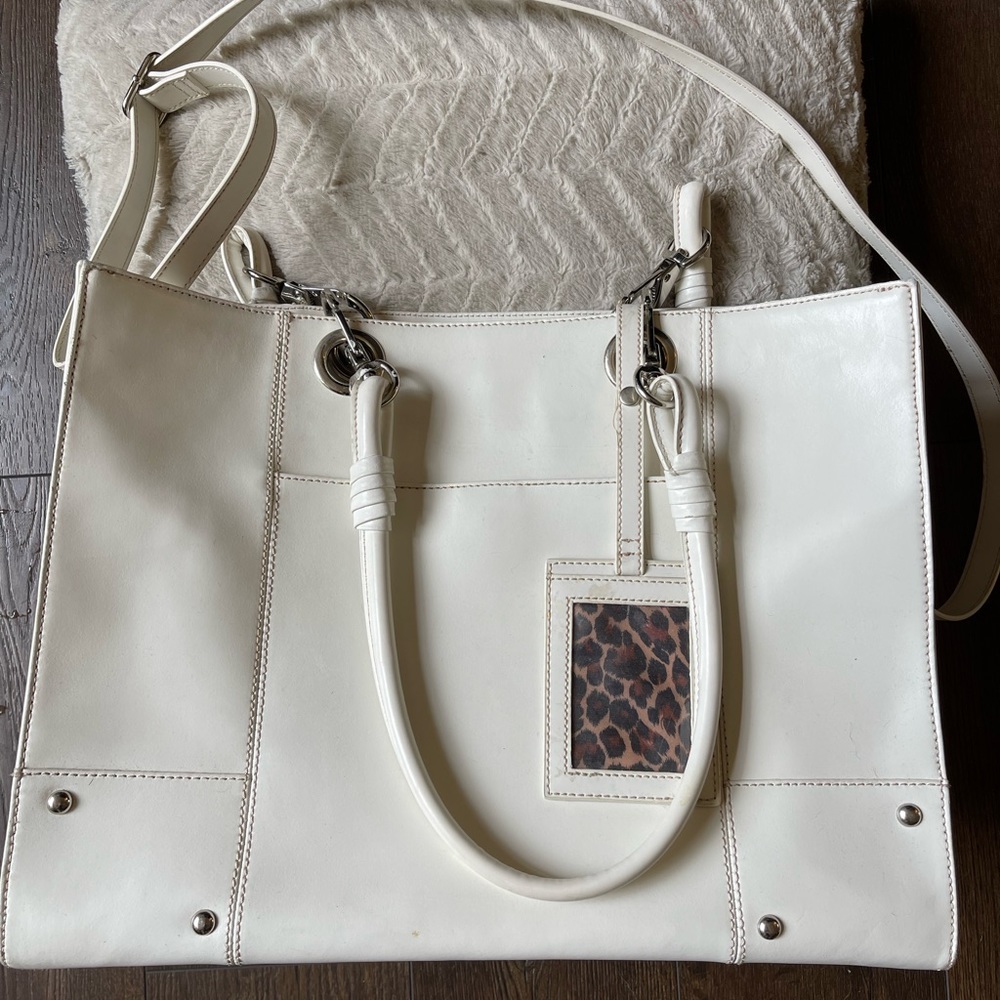 Wilsons Leather winter white leather satchel/tote